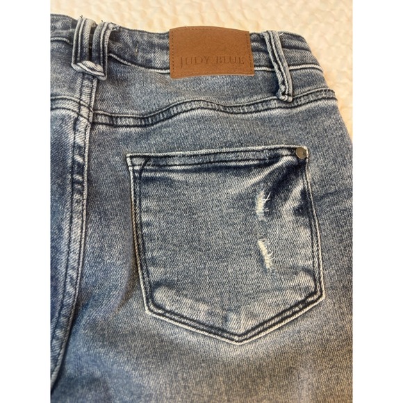 Judy Blue Jeans Women's 3/26 Washed Blue Stretch Denim‎ Slim Fit Distressed - Picture 15 of 16